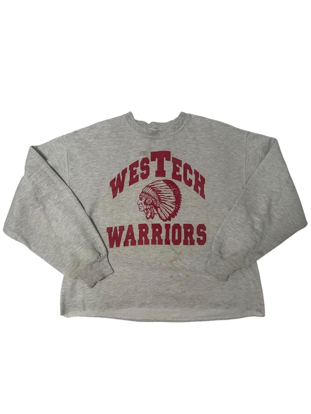Vintage West Tech Warriors Distressed Crewneck Sweatshirt